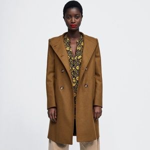 Zara Buttoned Coat (Toffee)